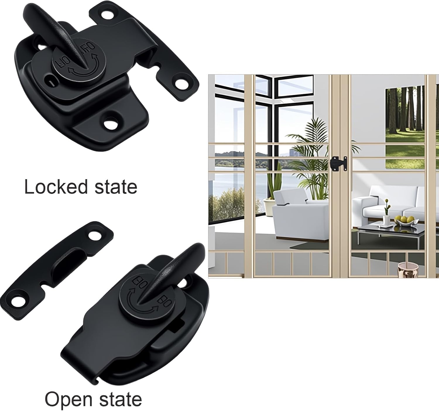 FDXGYH 4 Pack Dining Table Lock Heavy Duty Align-N-Lock Table Locks Leaf Buckle Connector with Screws for Extension Tables/Computer Workstations and Conference [Black]