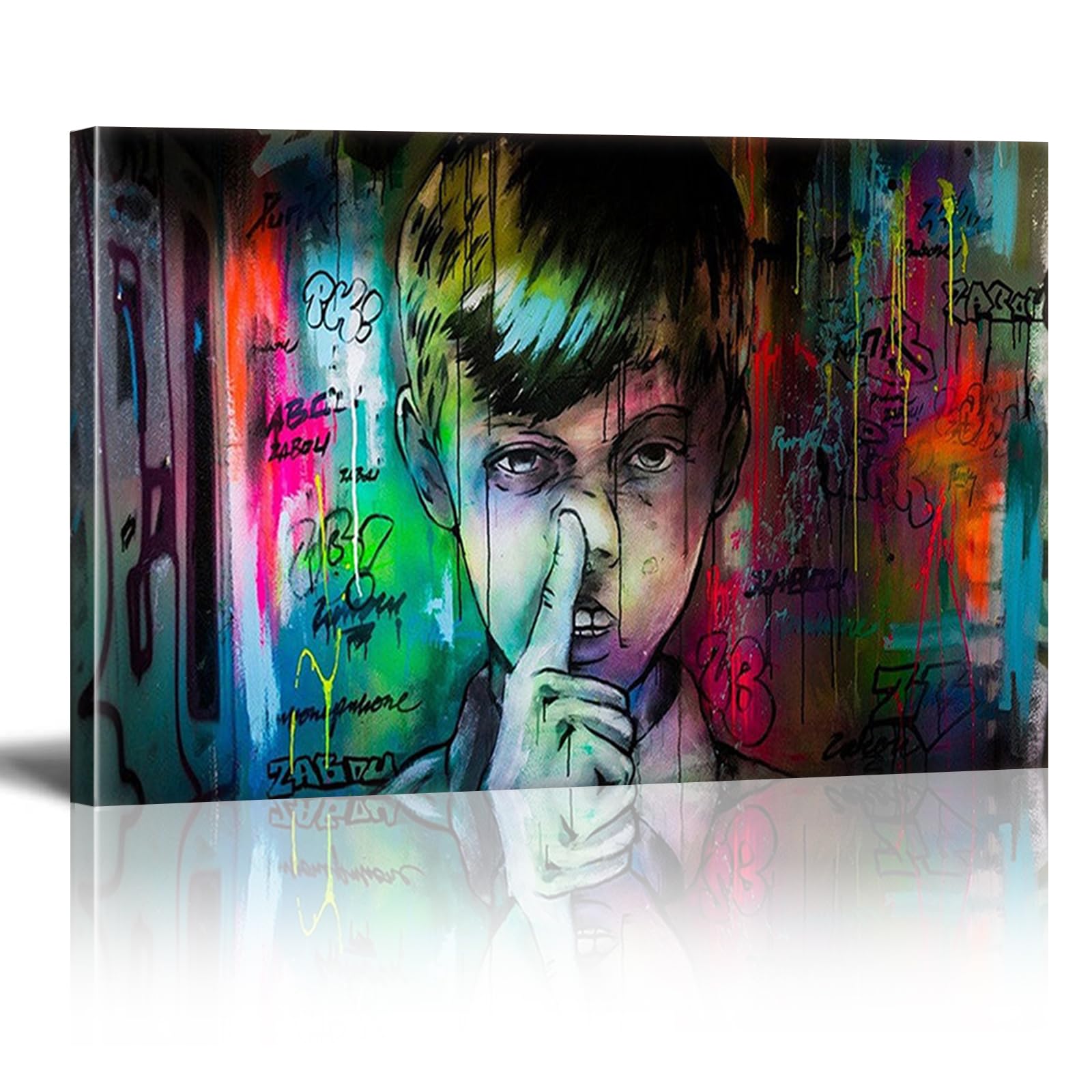 DQTUYIOP Banksy Art Print Graffiti Boy Inner Frame 30x50cm Abstract Wall Art for Living Room Canvas Print of Banksy Grafitti Famous Painting Reproductions Wall Hangins, Bedroom Home Decorations