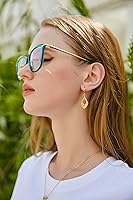 Vista 3 de FEISEDY - Gafas con bloqueo de luz azul para computadora, para mujer y hombre, marco Cateye TR90 B2772