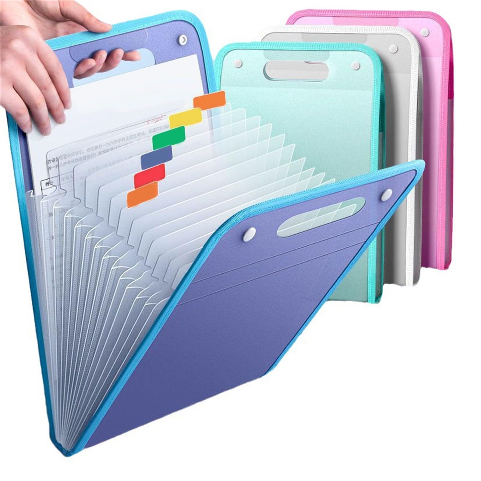 2026 New Folders Document Organiser - Accordion File Organiser, Concertina File Expanding A4, 13 Pockets Expanding File Folder for Paperwork A4 for Home, Office and School (Blue)