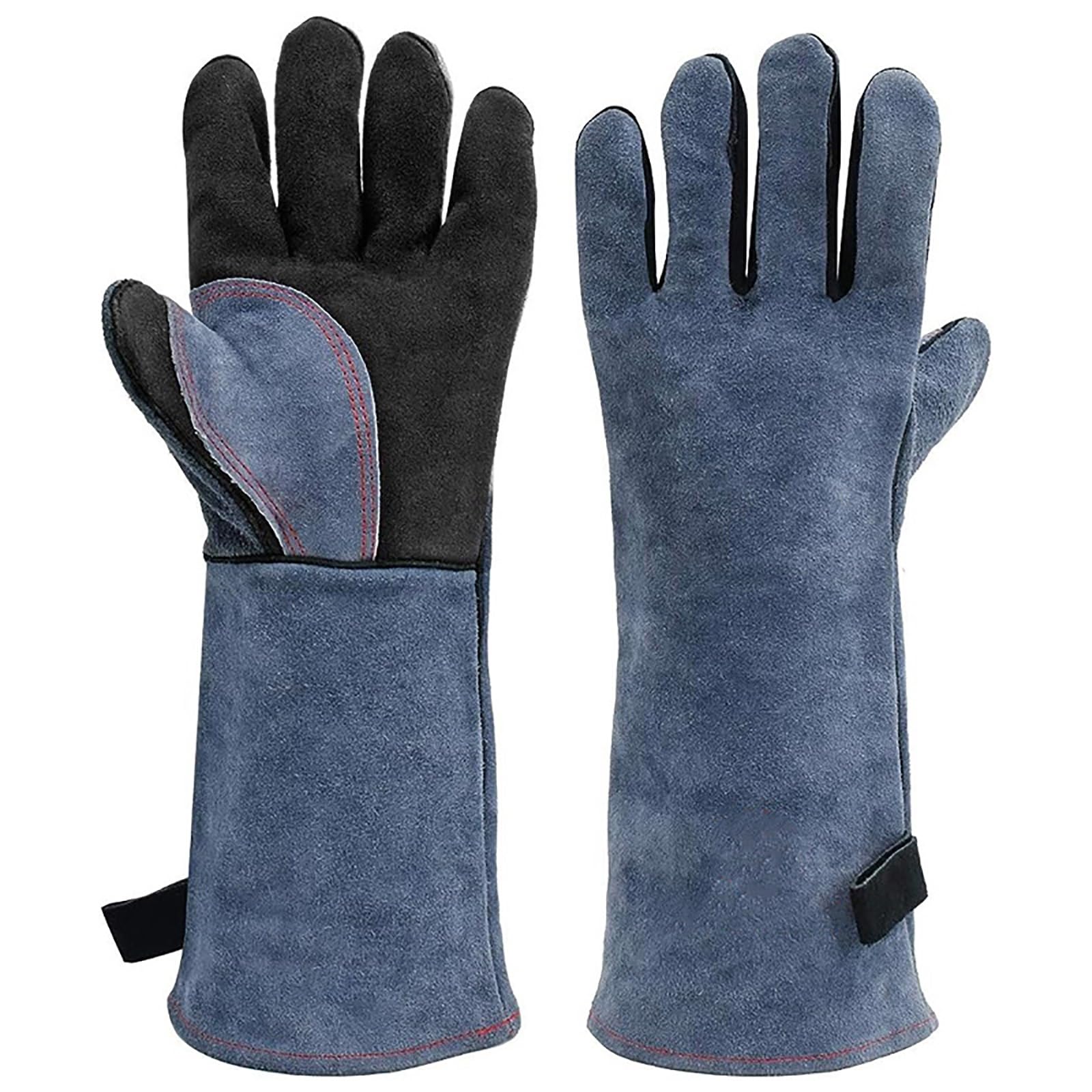 Guanti Da Lavoro in Pelle Bovina Spessa, Guanti Da Saldatura, Guanti Da Griglia ad Alta Temperatura 350℃, Guanti Da Barbecue, Guanti Da Forno - Resistenti All'abrasione, Ammorbidiscono, Ventilano