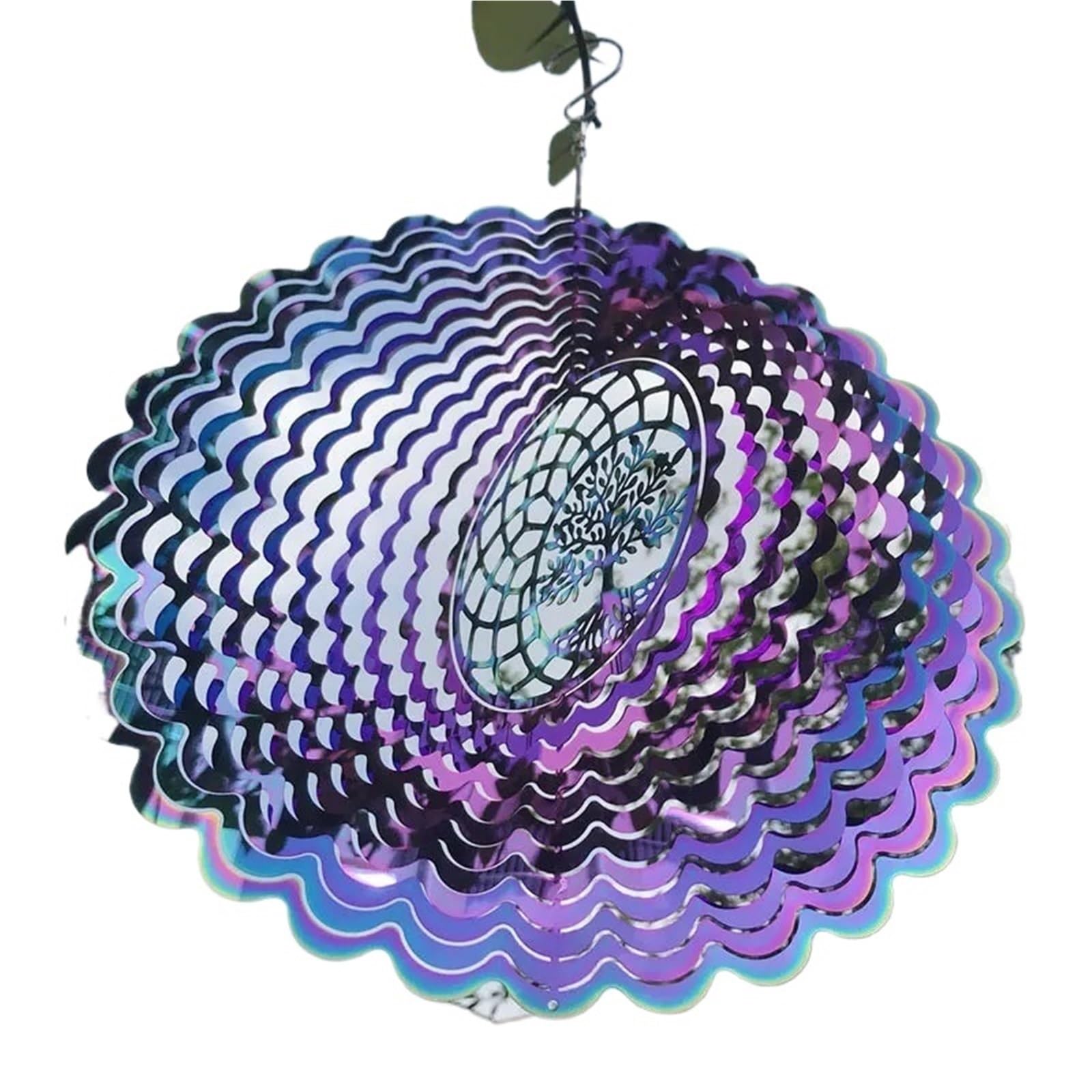 Outdoor Wind Chimes Wind Spinner Chime Heart Square Drop Shape Stainless Steel Rotating WindChime For Both Outdoor Garden And Indoor(Color10)