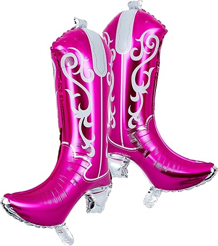 Miniatura 7 de Wettarn 6 globos de aluminio para botas de vaquera de 30 pulgadas, globos de aluminio para la última despedida de soltera, decoraciones de
