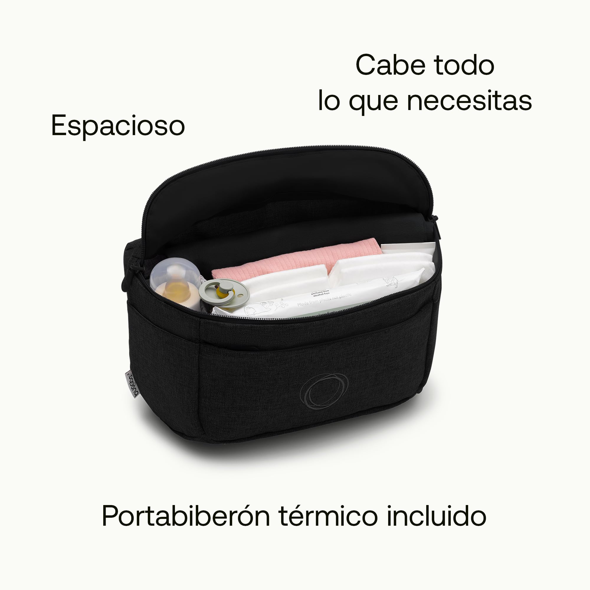 Bugaboo Bolso Organizador de carrito con múltiples bolsillos de fácil acceso, accesorio imprescindible para todos los artículos esenciales de tu bebé en Midnight Black