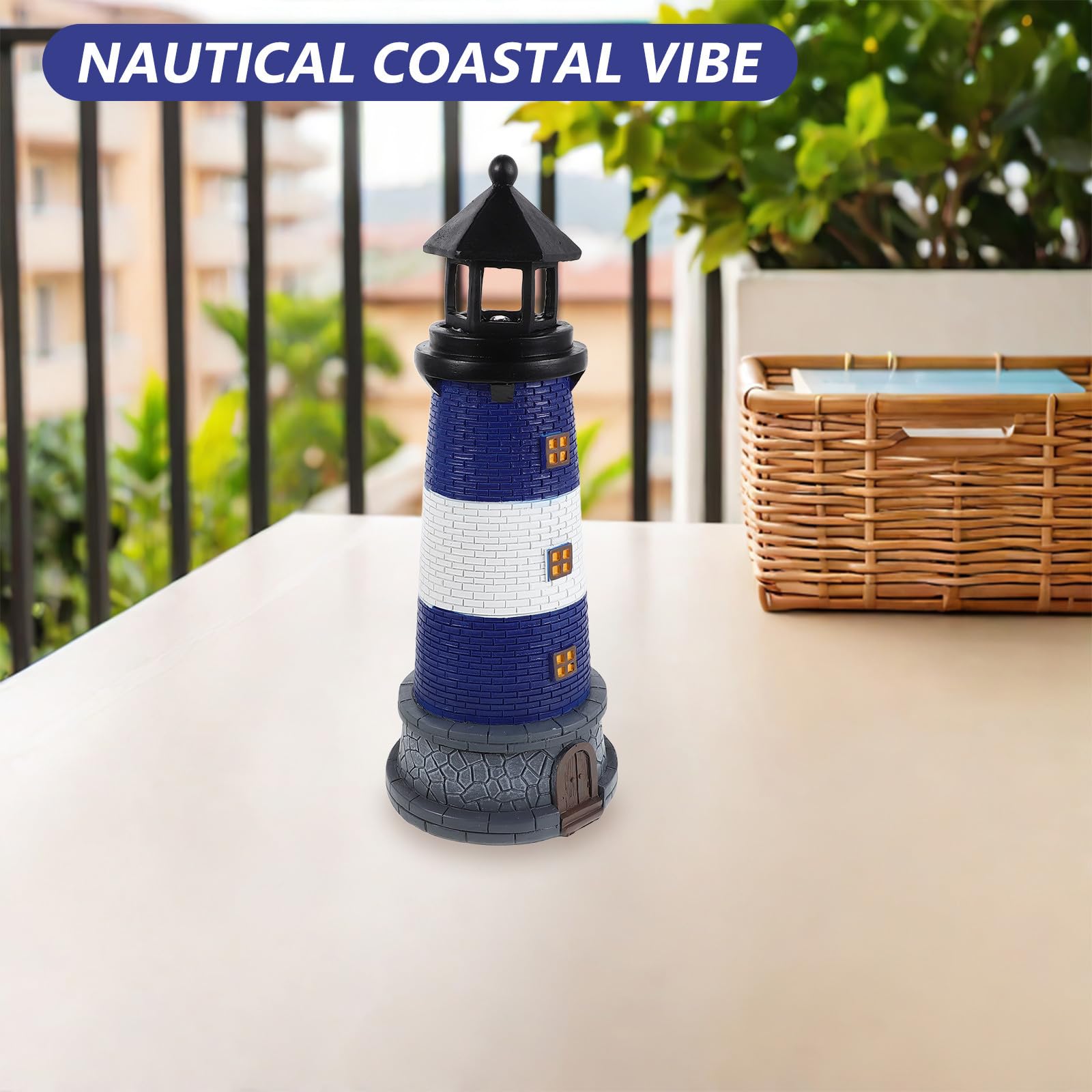 Luce Solare Decorativa da Esterno in Resina Blu per Giardino