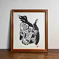 木版画　アイヌの娘 木版画 川西英 アイヌの娘 - メルカリ