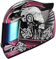 Vista 39 de 1Storm - Casco de cabeza completa para motocicleta, diseño de calavera mecánica HJDJ11
