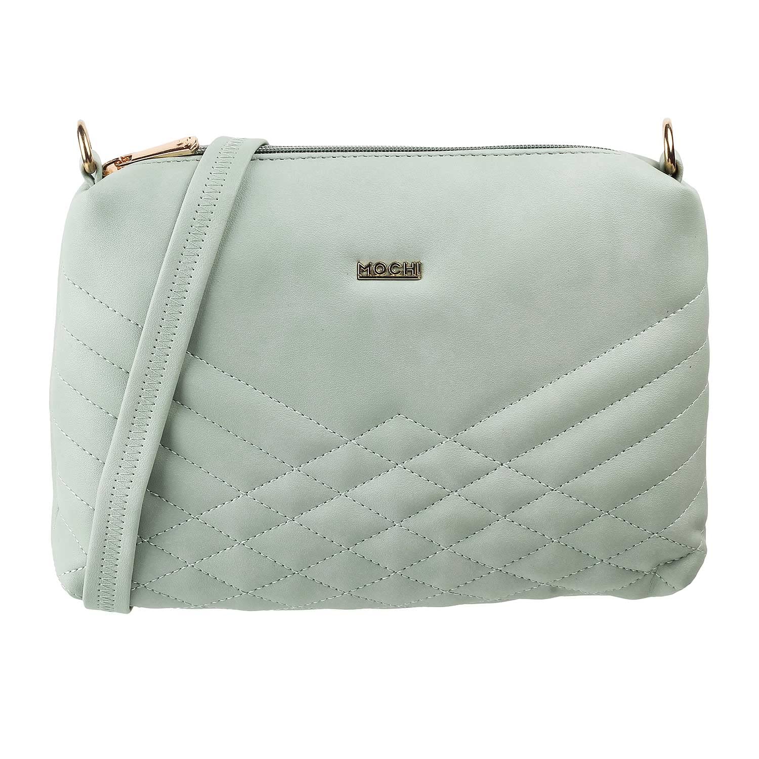 Mochi Women Lightgreen Zip Top Sling Bag (66-7549) (B09W1C4BDS) Amazon Price History, Amazon Price Tracker