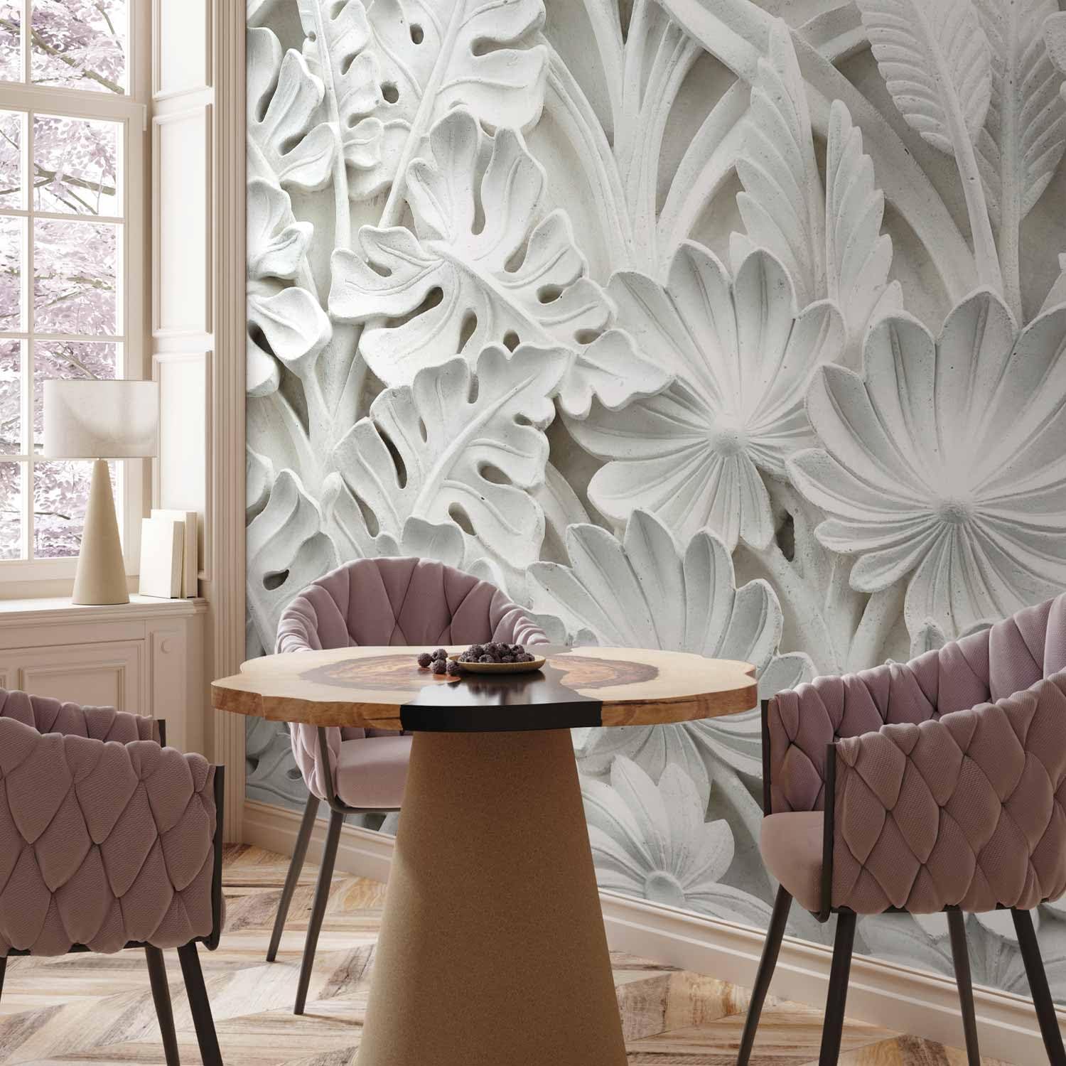 artgeist Wall Mural White 193x110 in - XXL Peel and Stick Self-Adhesive Foil Wall Mural Removable Sticker Premium Print Picture Image Design Home Decor f-B-0058-a-a