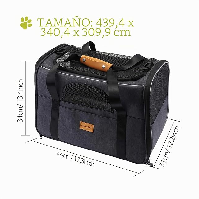 Foto 2 de 6 de morpilot Transportín Perro Gato, Bolsa Transporte Transpirable para Mascotas