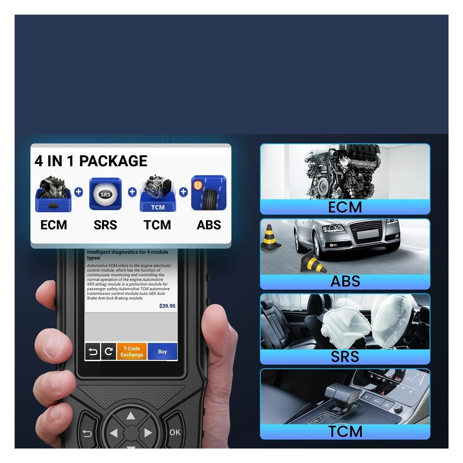 CDE900 Auto OBD2 Scanner Silnik Airbag ABS System TCM Diagnose Code Reader Narzędzie diagnostyczne samochodu,Przyjazny dla użytkownika