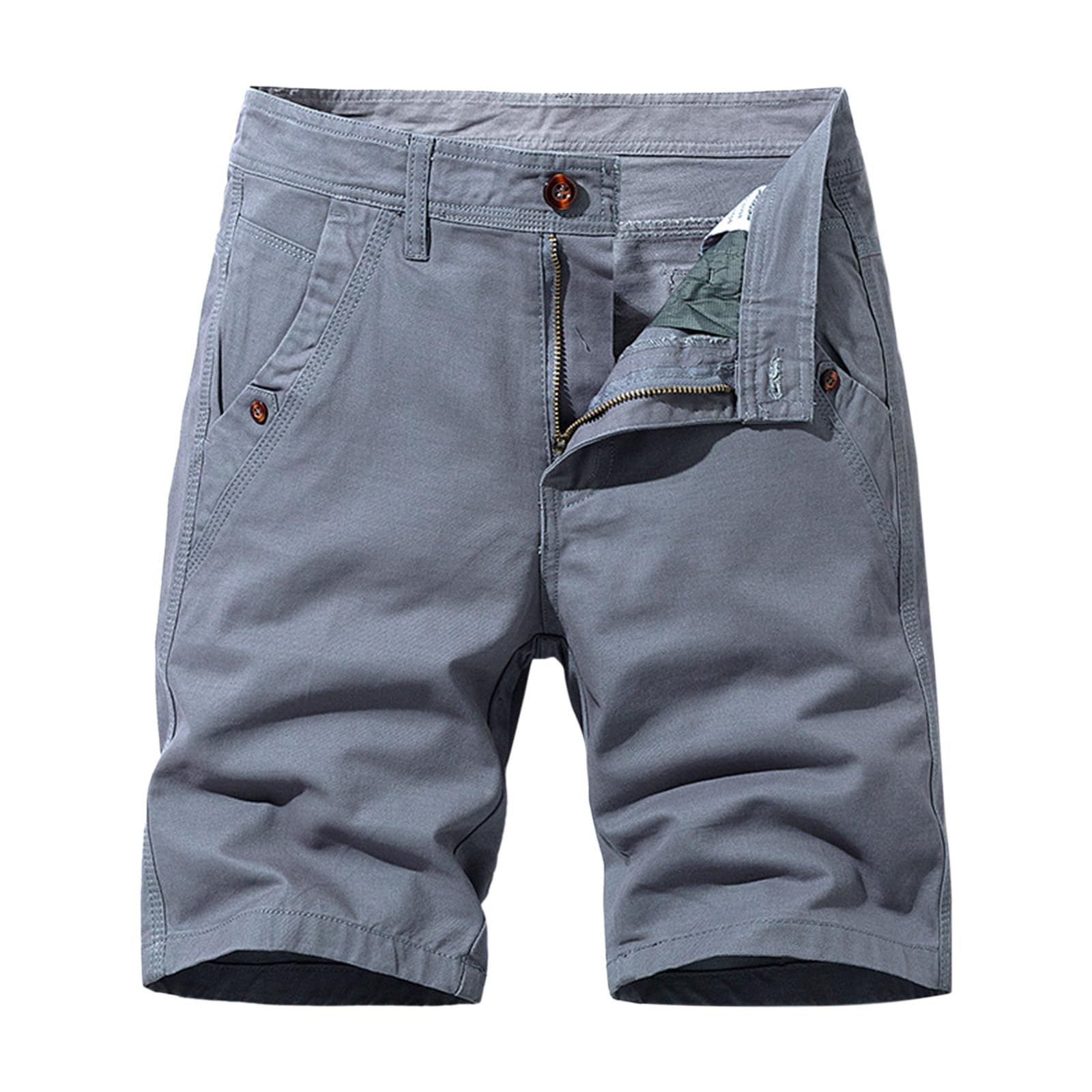 Pantalones cortos chinos para hombre con tira de botones para hombre en cinco cuartos de longitud cortos, pantalones chinos con bolsillos, bermudas, pantalones cortos de verano ligeros, pantalones