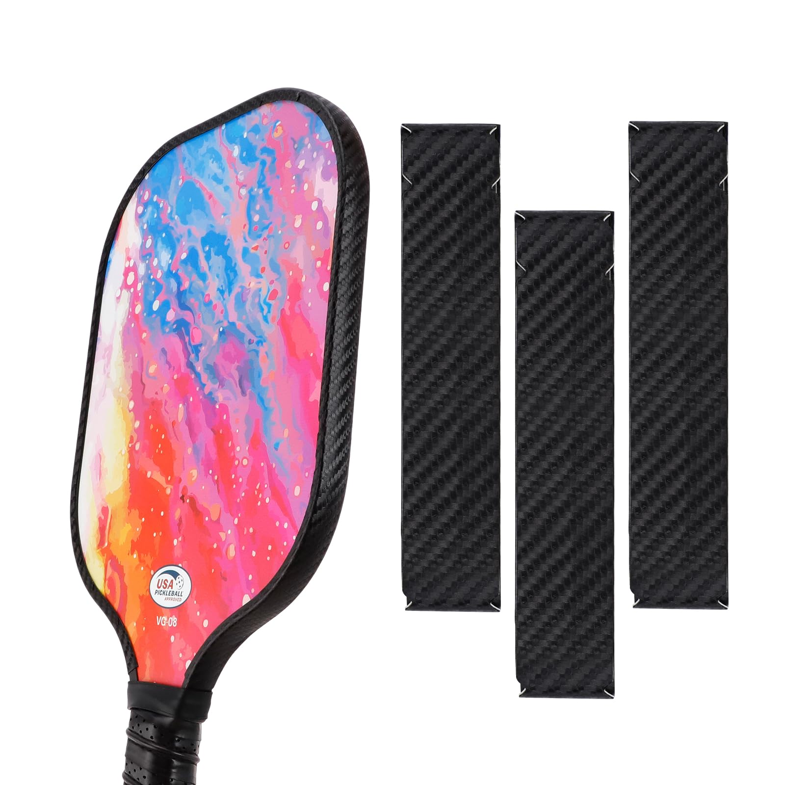 CEYAZYE 3 Pack Pickleball Edge Guard Tape, Pickle Ball Paddle Black Texture Edge Protection Tape, 26mm Width Fits 16mm Thickness Rackets, Fits Perfectly Curved Edge No Wrinkling, Easy Application-image-42