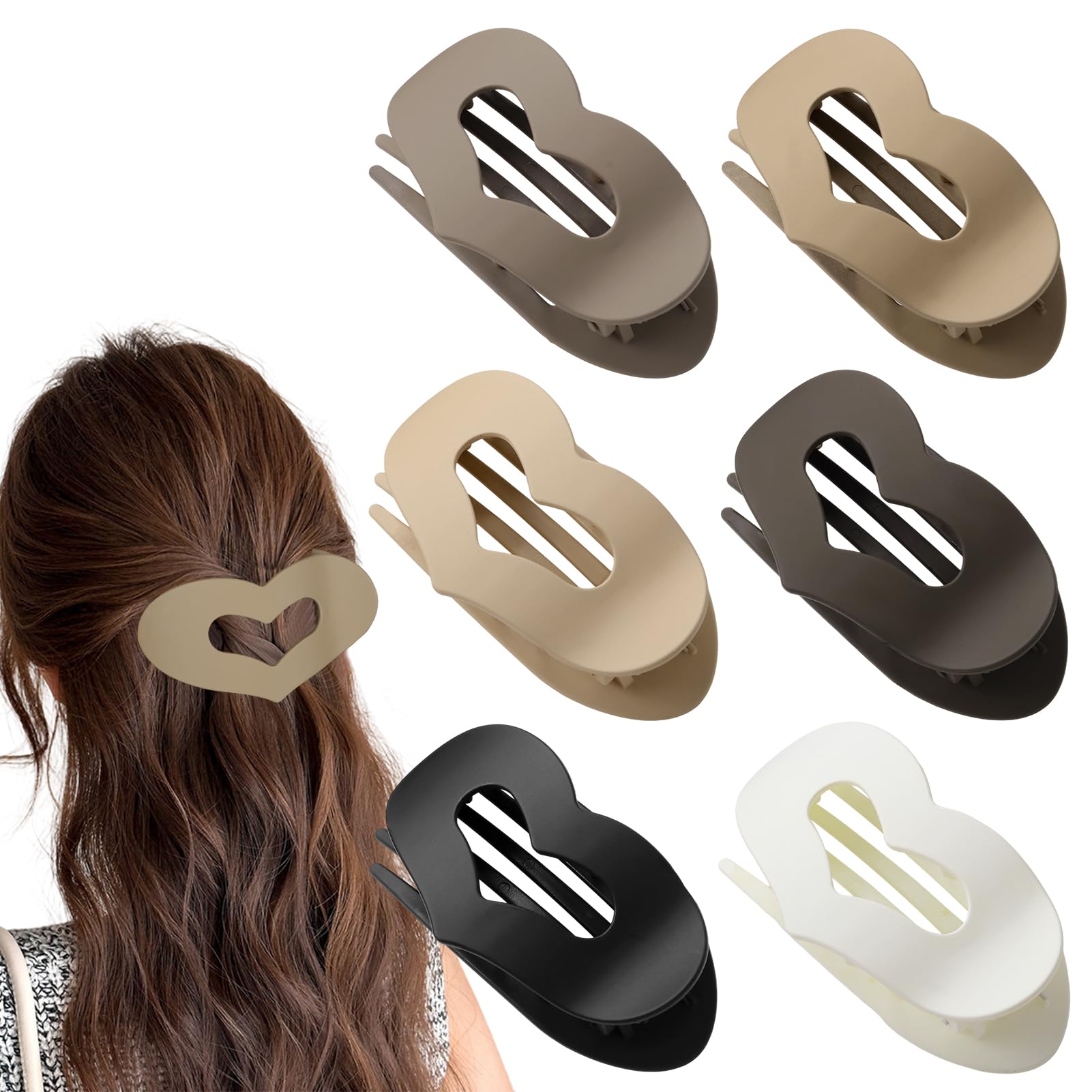 Moerstar 6 Pcs Flat Hair Clip, Hair Claw Clips Women
