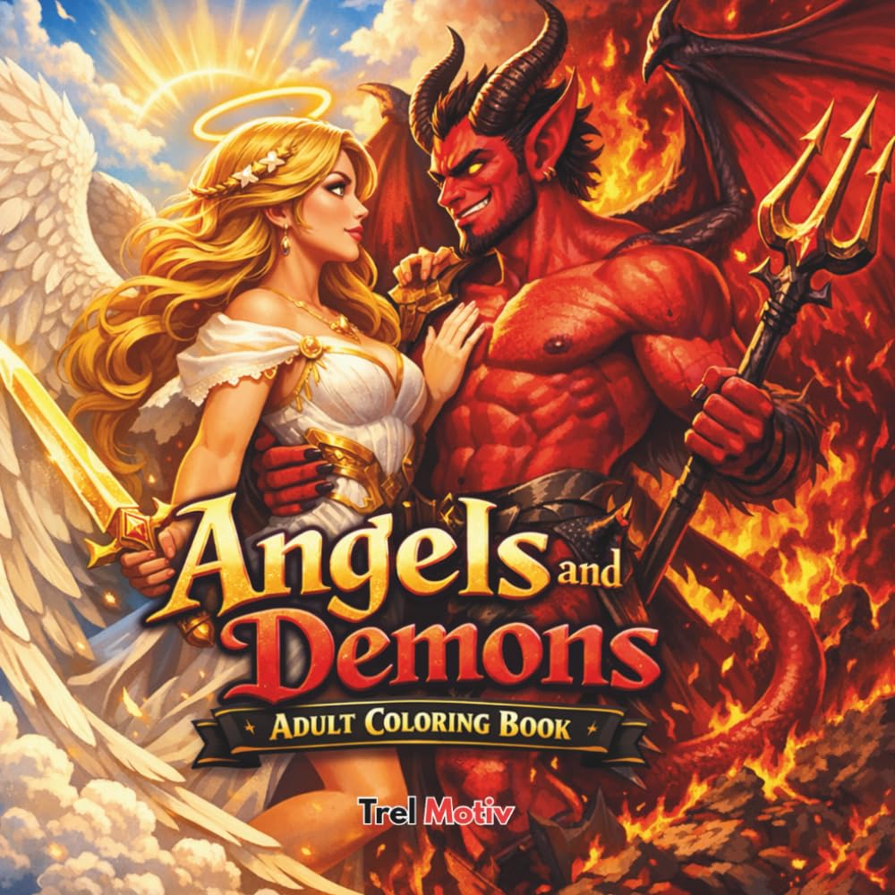 Angels and Demons: Adult Coloring Book