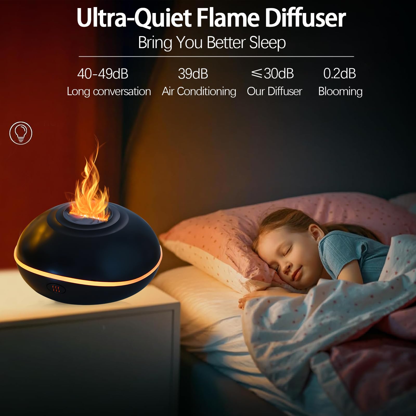 Birshe Diffusore Di Aromi Con Effetto Fiamma, 180ml 7 Colori Diffusore - Foto 9