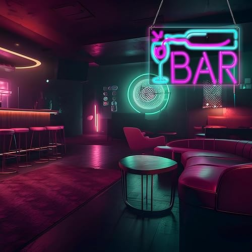 Miniatura 6 de Letrero de neón de barra, luces de neón LED alimentadas por USBbatería, letreros de barra de iluminación ajustables para el hogar, bar, fiesta,