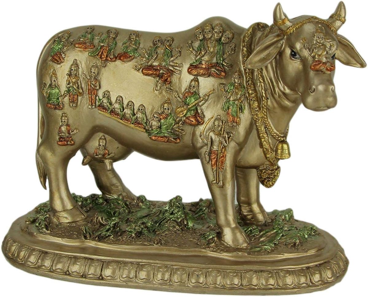Things2Die4 Golden Nandi The Sacred Bull Vahana of Hindu God Shiva Statue