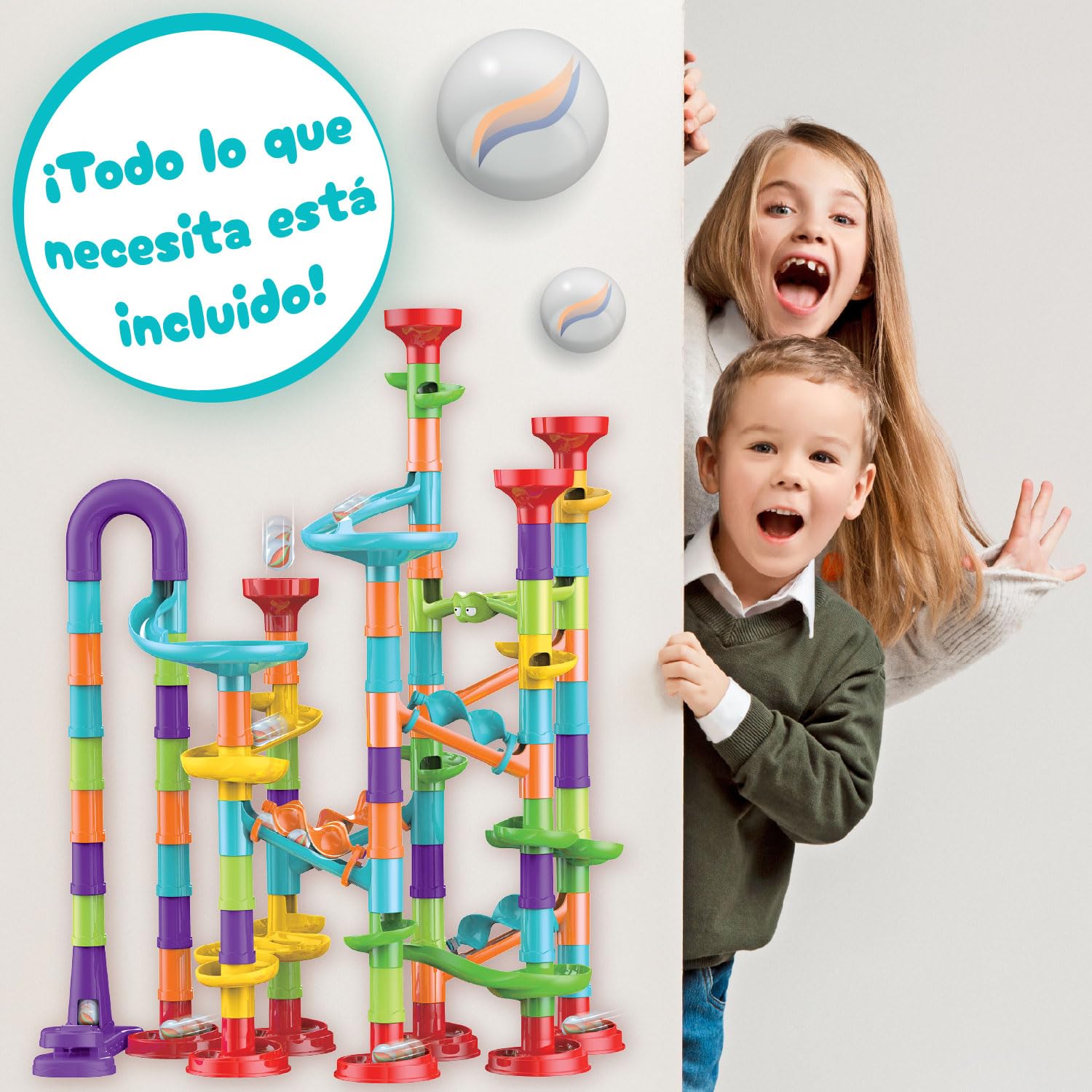 Science4you Super Circuito de Canicas para Niños - Juego con Canicas Incluidas, Marble Run + 113 Piezas, Juguetes Educativos Stem, Regalo para Niño y Niña 3+ años