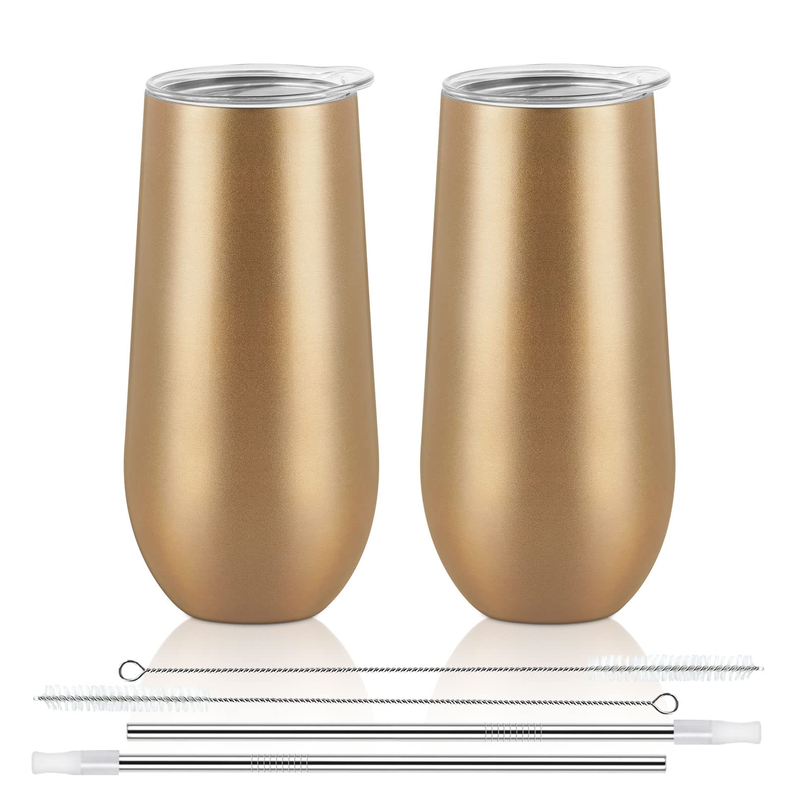 Verres à champagne isothermes dorés Lifecapido parfaits pour célébrer vos mariages et pique-niques