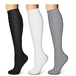 WITHYOU 3 Pairs Compression Socks for Women & Men 15-20 mmHg,Best Support for Nurses Running Hiking