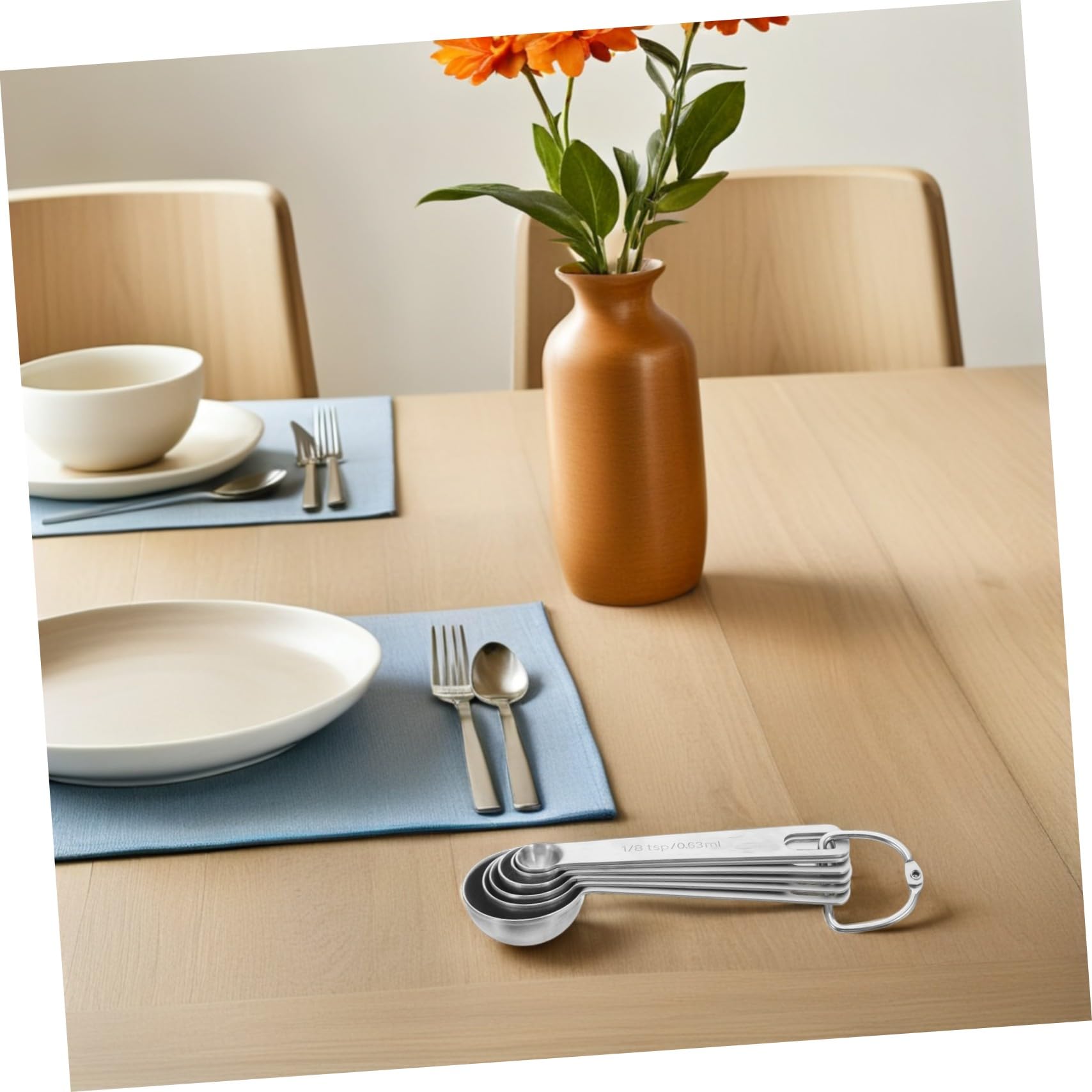 SOIMISS 2sätze Messbecher und Messlöffel Set aus Edelstahl für Flüssige und Trockene Zutaten mit Stapelbarem Design und Ergonomischen Griffs Enthält Verschiedene für Genaues Abmessen Beim