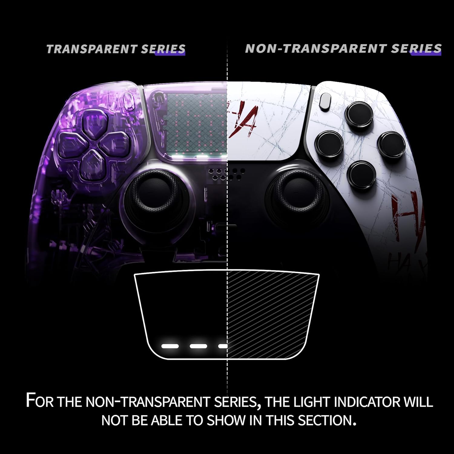 eXtremeRate Left Right Front Top Shell with Touchpad Compatible with ps5 Edge Controller, Clown Hahaha DIY Replacement Faceplate Shell Custom Touch Pad Cover Compatible with ps5 Edge Controller - Image 5