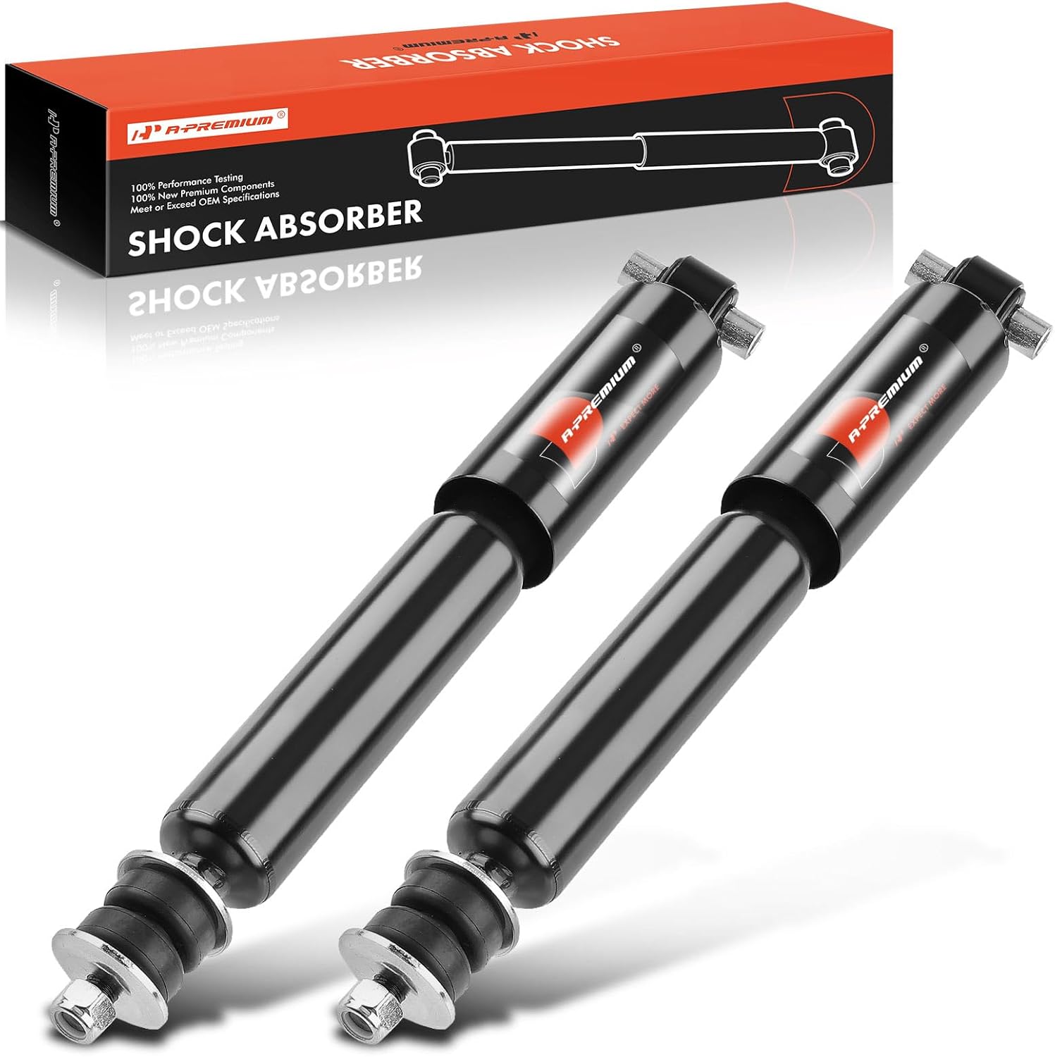 A-Premium Rear Pair (2) Shock Absorbers Compatible with Kenworth ICON 900, T2000, T440, T470, T600A, T660, T680, T800, T880, W900, W990 [For Air Glide 460]