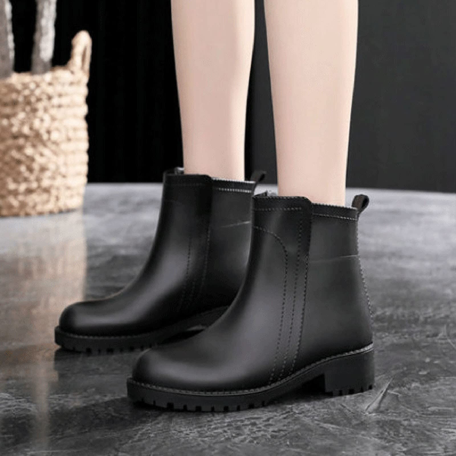 Botas de goma para mujer, botines de goma cortos, botas de lluvia, impermeables, botines de jardín, botas de goma, para exteriores, antideslizantes, para tobillo, botas de lluvia, botas de lluvia