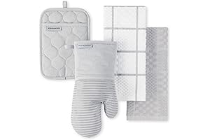 KITCHENAID Quilted Cotton Terry Cloth Kitchen Towels and Oven Mitt Sets For...