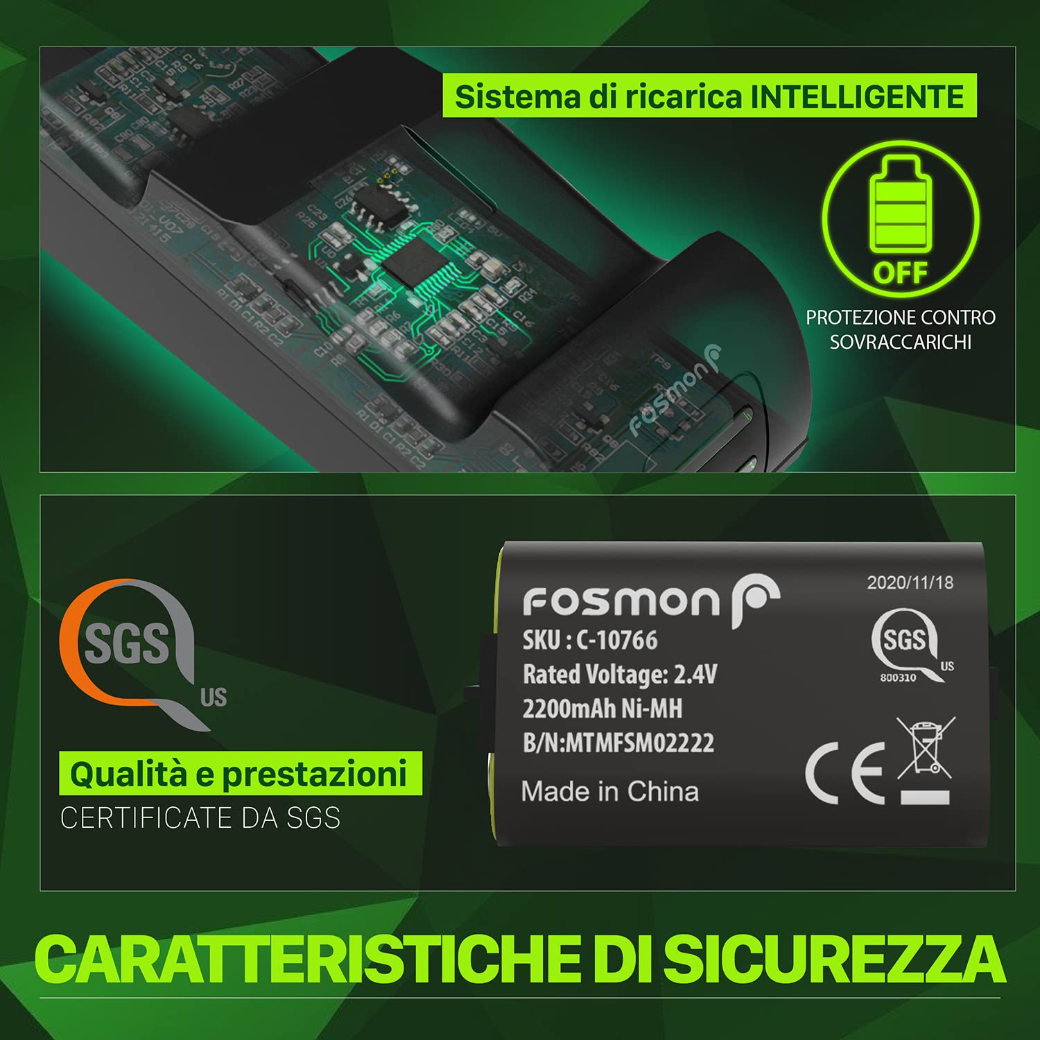 Fosmon Dual 2 MAX Cargador Compatible con Mando Xbox Series X/S (2020), Xbox One/One X/One S Elite Controller, (Doble Estación) Estación de Carga Rápida con 2x 2200mAh Ni-MH Batería Recargable - Negro