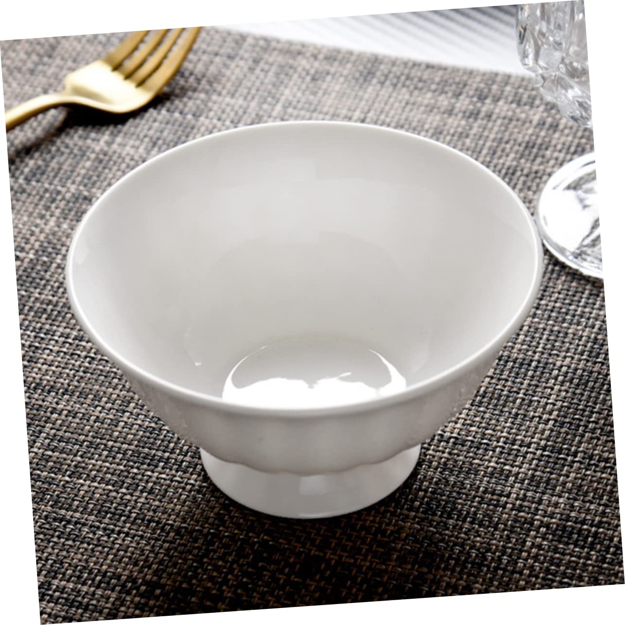 SOLUSTRE Ceramic Footed Rice Bowl Soup Bowls for Noodles Rice Ramen Decorative Kitchen Decor for Home Parties Restaurants and Gatherings