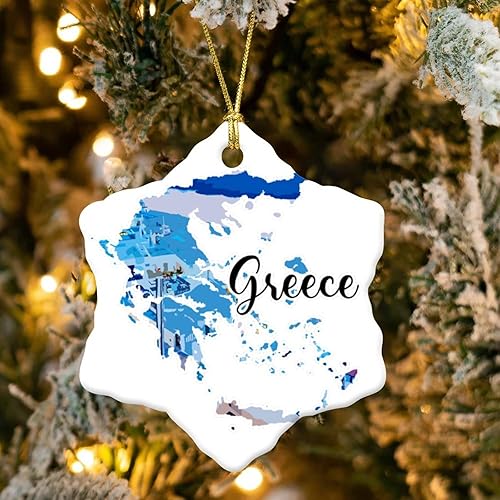 Miniatura 6 de Adornos de Navidad 2023 Grecia Adorno de árbol de Navidad Edificios de Europa, Colorido Paisaje urbano, Adornos de Navidad Viajes Ciudad Mundo