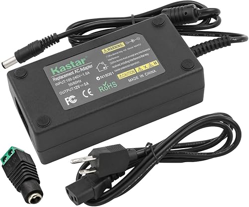 Kastar Adaptador de CA, fuente de alimentación LCD 12V 5A 60W para Benq Monitor LCD FP2081 FP450 FP547 FP553 FP557 FP563 FP567 FP581 FP581 FP591