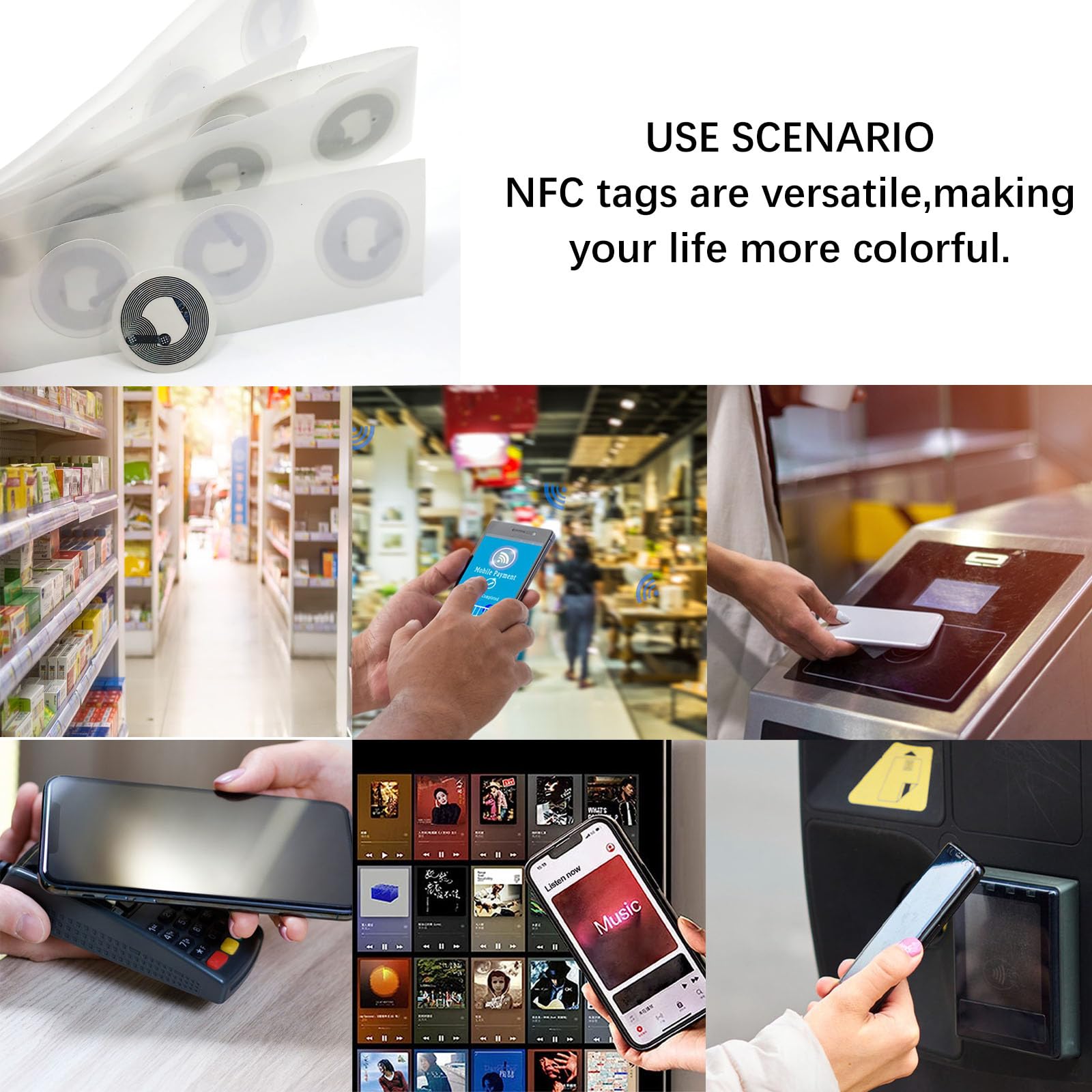 10 X Black NFC Tag Plastic Key Cards NTAG213 Compatible With Android IOS