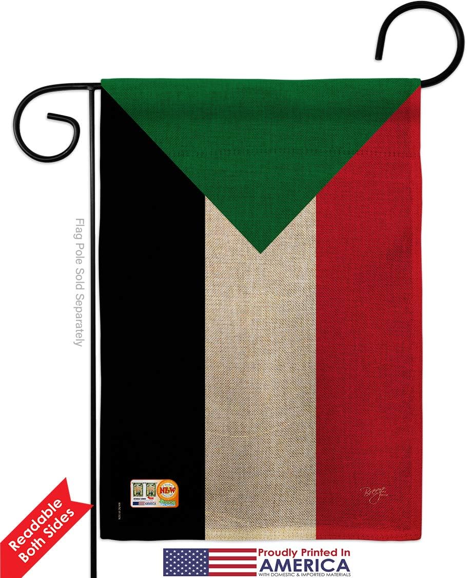 Sudan Burlap Garden Flag Regional Nationality Nation International World Country Particular Area Small Decorative Gift Yard House Banner Double-Sided Made In USA 13 X 18.5
