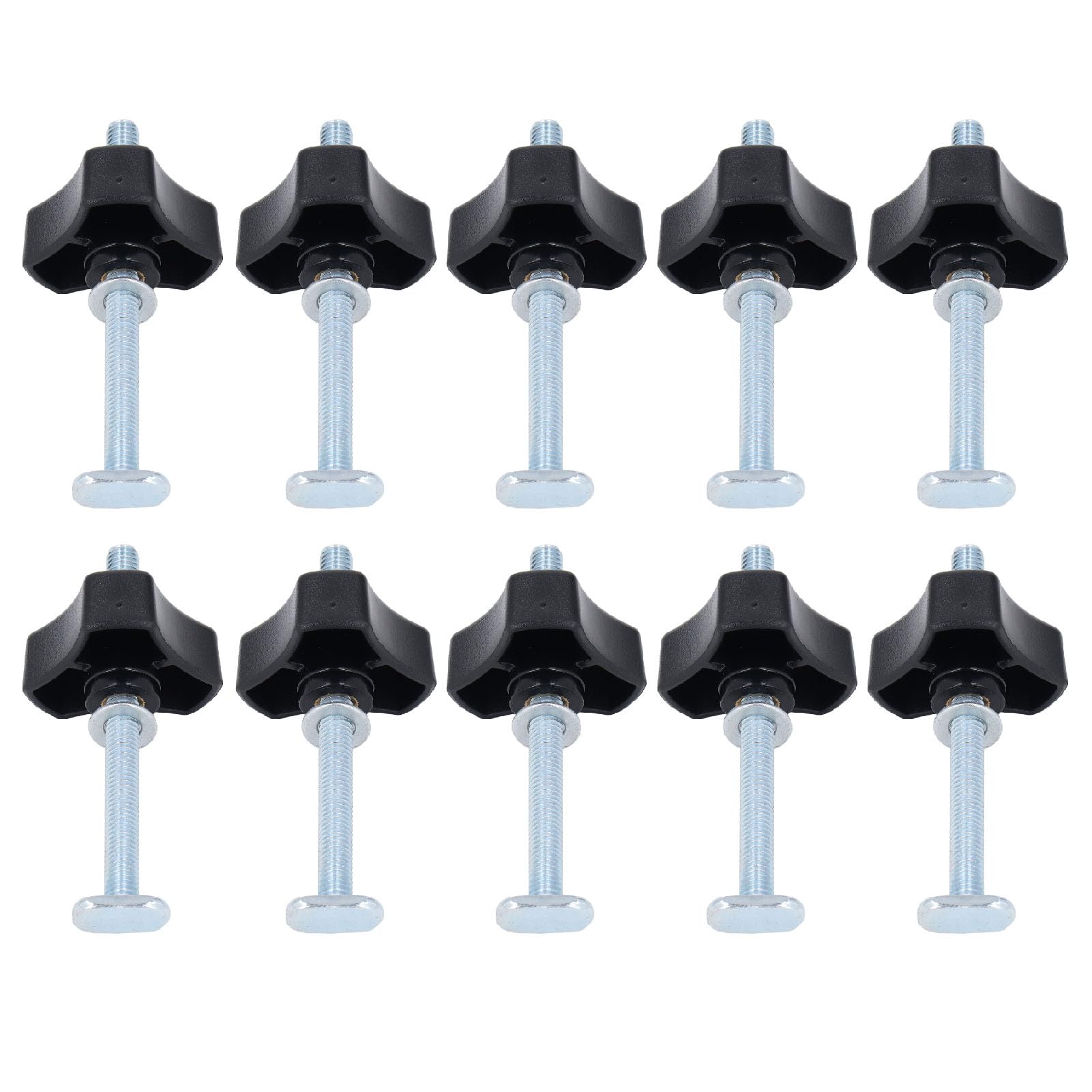 Dilwe Kit de Boutons de Rail en T, Boulons et écrous M8 X 100 Mm en Acier Inoxydable pour Gabarits de Travail du Bois, Installation Rapide et Facile pour un Serrage de Précision
