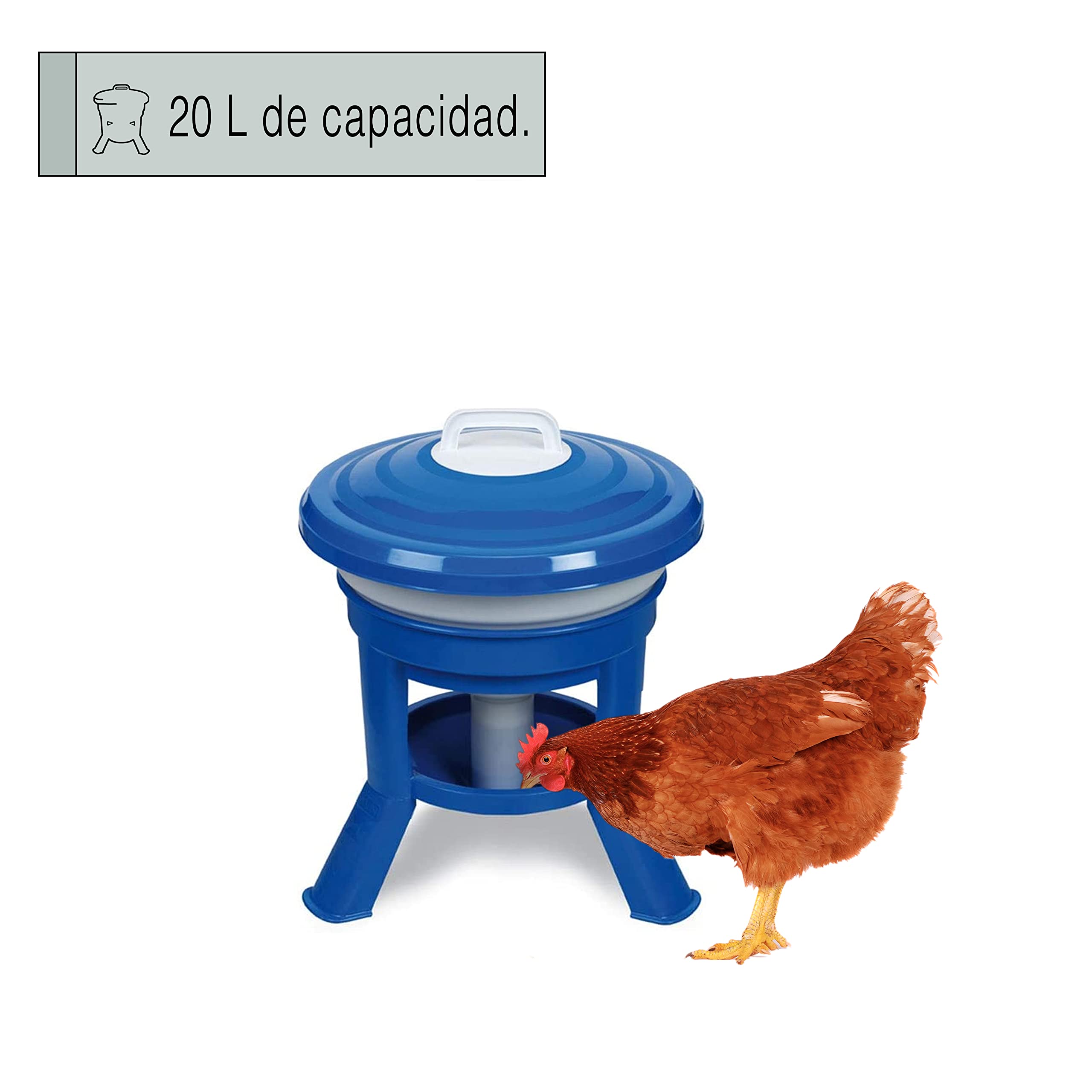 Bebedero Sifón Premium 20L con Patas para Gallinas - Gran Capacidad Fabricado en Plástico