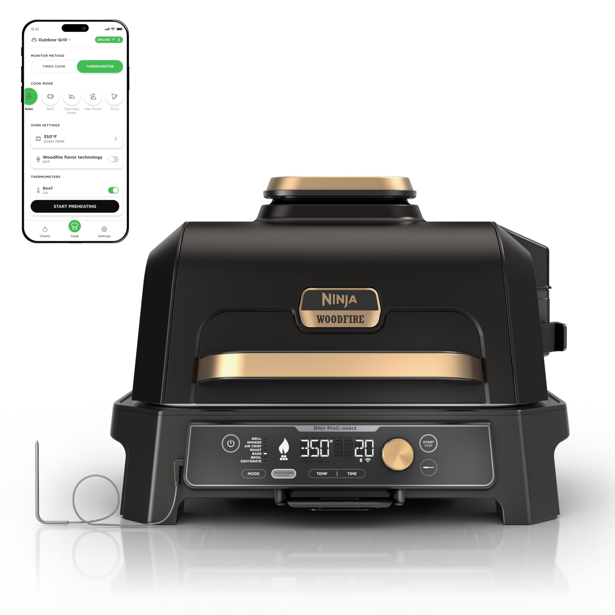 Ninja Woodfire Pro Connect XL Black Gold