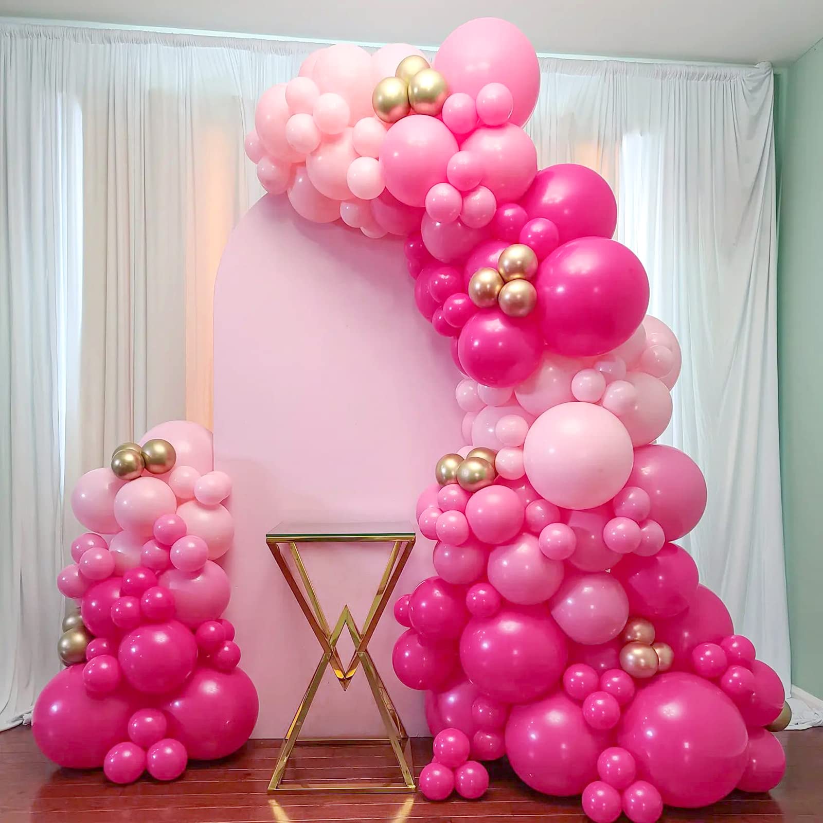 30 stuks roze en gouden ballonnen, 12 inch metallic chroom gouden en roze confetti ballonnen, latex helium met lint voor verjaardag Festival kind baby shower feestvieringen
