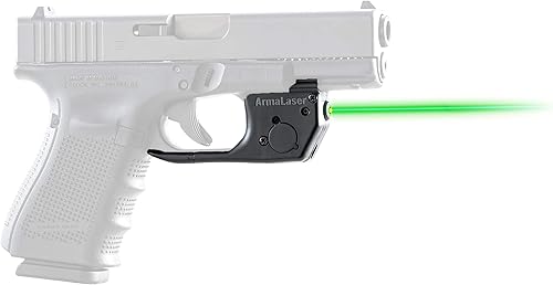 ArmaLaser TR22G - Mira láser verde diseñada para G17 19 22 23 24 31 32 34 35 37 38 44 45 con activación GripTouch no se adapta a ningún otro modelo