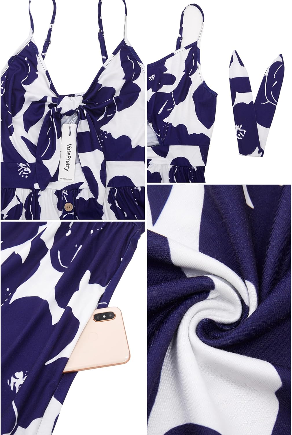 VOTEPRETTY Women's Summer Dresses Spring Sundresses Beach Clothes Outfit Vacation 2024 V Neck Casual Tropical Resort Hawaiian - Image 5