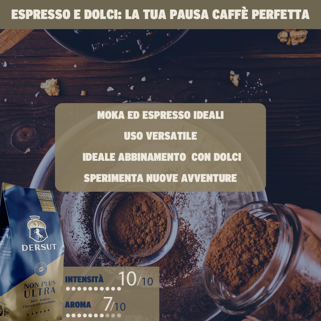 Wizebite's Choice - Caffè in Grani 100% Arabica NON PLUS ULTRA DERSUT | 1Kg | Gold Medal 2022 | Il Punto Culminante dell'Arabica | Caffè Espresso Italiano Tostatura Media di Alta Gamma | Coffee Beans