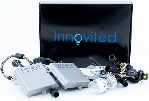 Innovited Bombilla de xenón HID 9005 6000K x 1 par con 2 balastos digitales de CA de rendimiento de 55 W (blanco diamante)