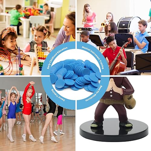 Miniatura 4 de Juego de 100 contadores de aprendizaje de plástico opaco de 1 pulgada, mini fichas de juego de fichas de póquer con caja de almacenamiento (1