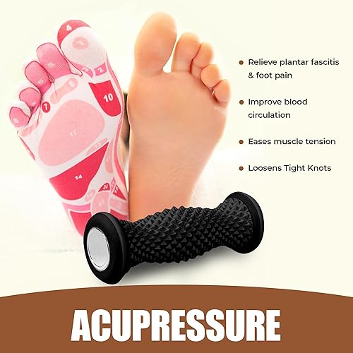 Miniatura 3 de Rodillo masajeador de pies, herramienta portátil para aliviar el arco y la fascitis plantar, rodillo de masaje muscular de tejido profundo para