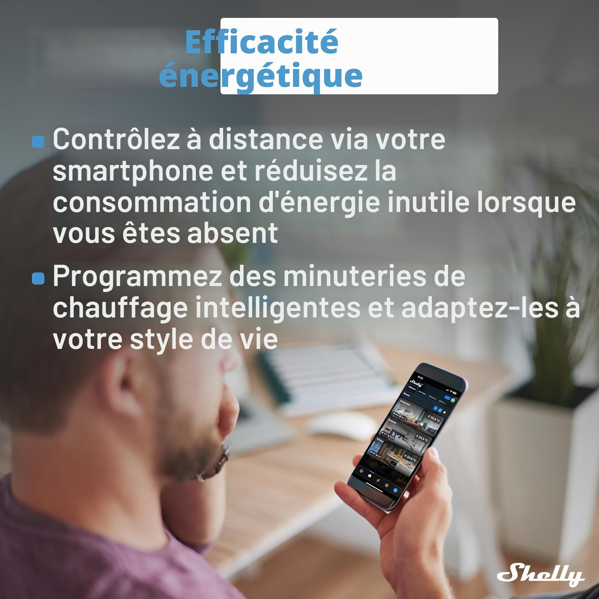 Shelly Blu TRV & Shelly Blu Gateway Gen3 - Tête thermostatique connectée Zigbee et Bluetooth avec Passerelle BLE (USB-A), Commande à Distance par app, Écran Rotatif