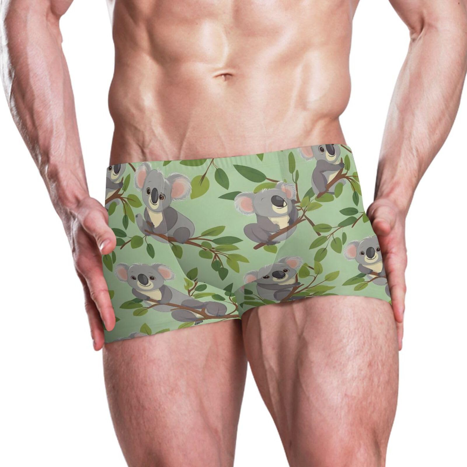 UMIRIKO Cute Koalas Branches Men Swim Brief Square Leg Swimsuit Swimwear Bathing Suits for Men M 202b9030
