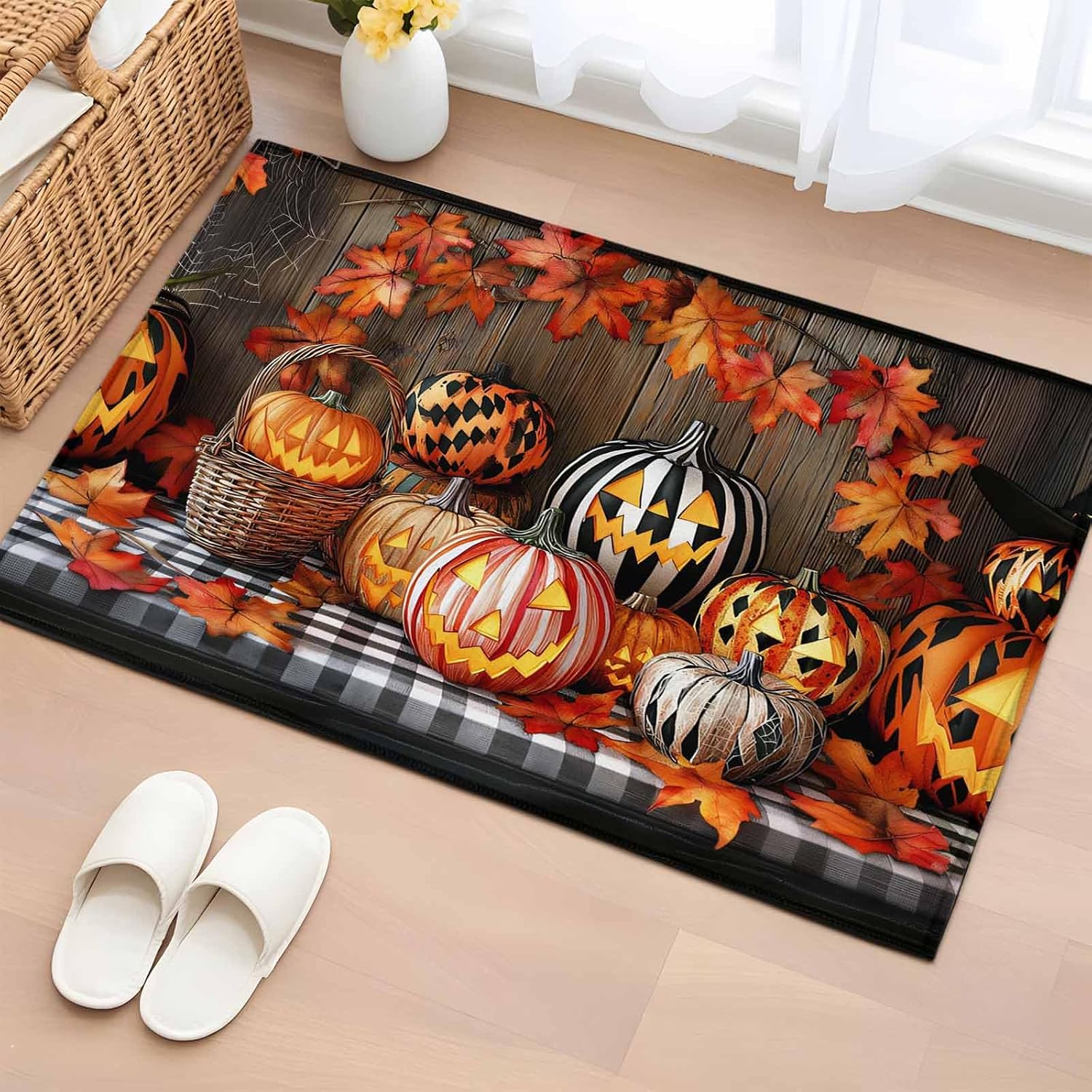 Amazon.com: Halloween Area Rugs 2x3 for Living Room, Farmhouse Orange ...