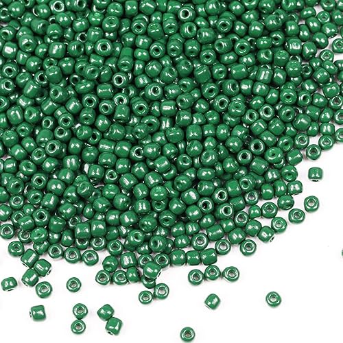 Miniatura 2 de Bala&Fillic Cuentas de semilla de color verde oscuro de 4 mm Aproximadamente 1200 piezas100 gramos en bolsa, cuentas de vidrio de 60 para hacer